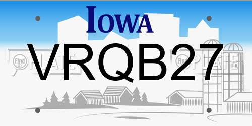 VRQB27 Iowa License Plate