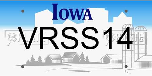VRSS14 Iowa License Plate