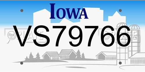 VS79766 Iowa License Plate