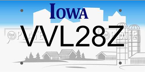 VVL28Z Iowa License Plate