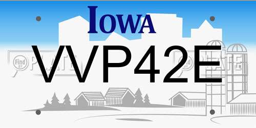 VVP42E Iowa License Plate