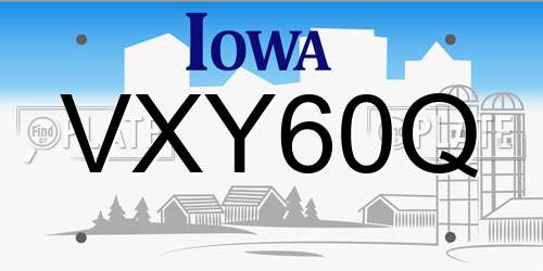 VXY60Q Iowa License Plate