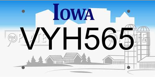 VYH565 Iowa License Plate