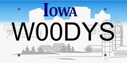 W00DYS Iowa License Plate