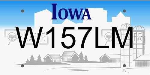 W157LM Iowa License Plate