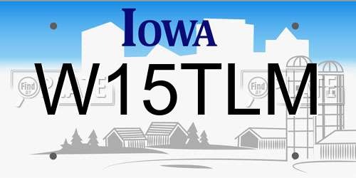 W15TLM Iowa License Plate