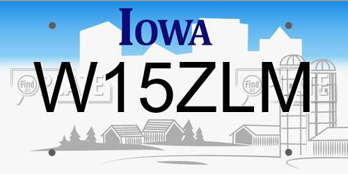 W15ZLM Iowa License Plate