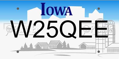 W25QEE Iowa License Plate