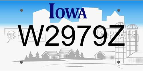 W2979Z Iowa License Plate