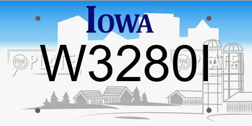 W3280I Iowa License Plate