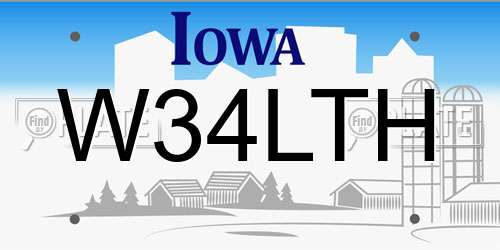 W34LTH Iowa License Plate