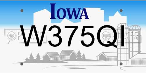 W375QI Iowa License Plate
