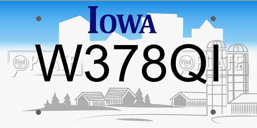 W378QI Iowa License Plate