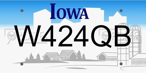 W424QB Iowa License Plate