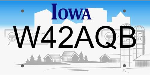 W42AQB Iowa License Plate