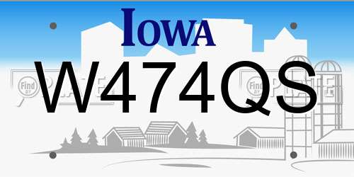 W474QS Iowa License Plate