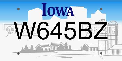 W645BZ Iowa License Plate