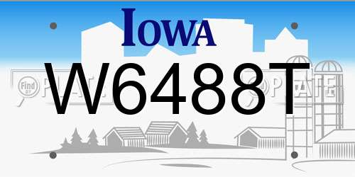 W6488T Iowa License Plate