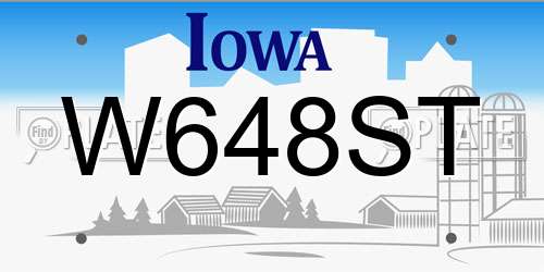 W648ST Iowa License Plate