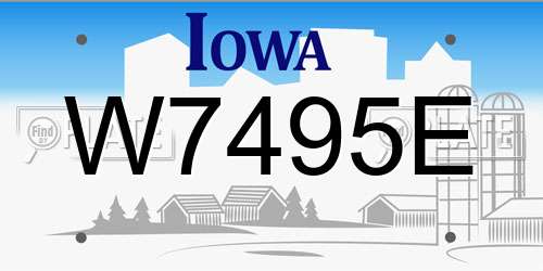 W7495E Iowa License Plate