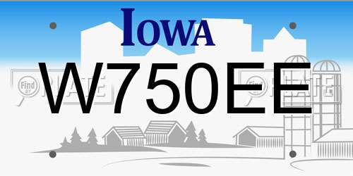 W750EE Iowa License Plate