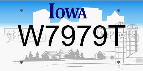 W7979T Iowa License Plate