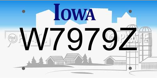 W7979Z Iowa License Plate