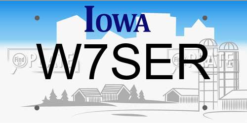 W7SER Iowa License Plate