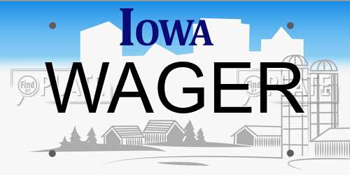 WAGER Iowa License Plate
