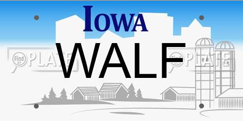 WALF Iowa License Plate
