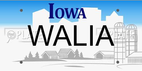 WALIA Iowa License Plate