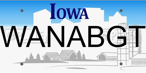 WANABGT Iowa License Plate