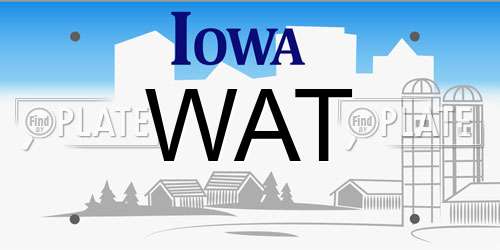 WAT Iowa License Plate