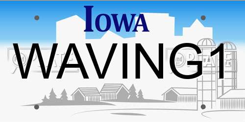 WAVING1 Iowa License Plate