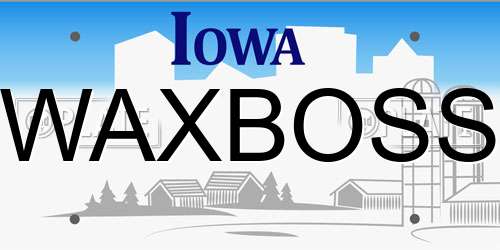 WAXBOSS Iowa License Plate