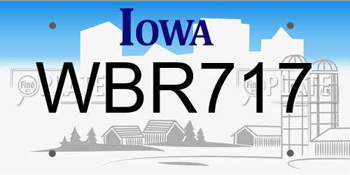 WBR717 Iowa License Plate