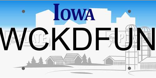 WCKDFUN Iowa License Plate