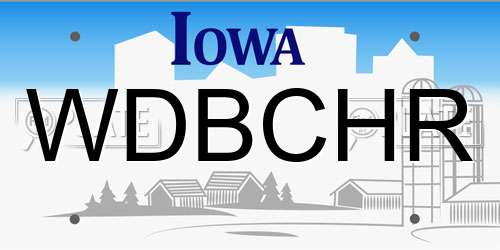 WDBCHR Iowa License Plate