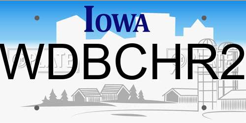 WDBCHR2 Iowa License Plate