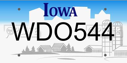 WDO544 Iowa License Plate