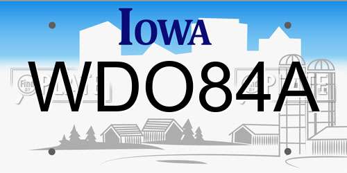 WDO84A Iowa License Plate