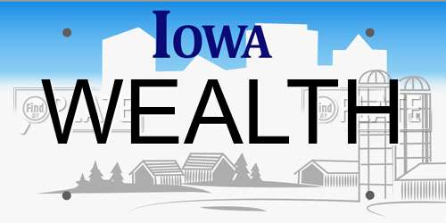 WEALTH Iowa License Plate