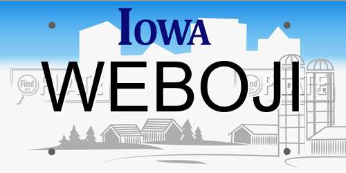 WEBOJI Iowa License Plate