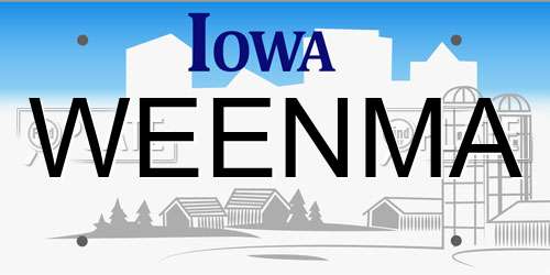 WEENMA Iowa License Plate