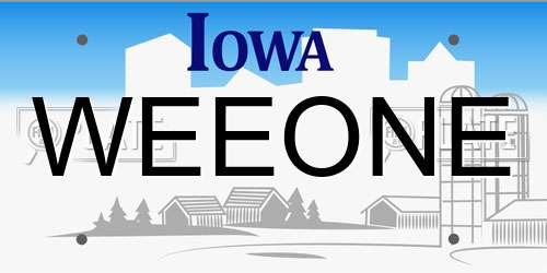 WEEONE Iowa License Plate