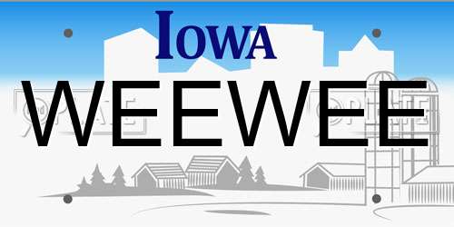 WEEWEE Iowa License Plate