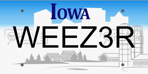 WEEZ3R Iowa License Plate