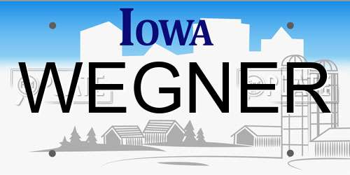 WEGNER Iowa License Plate