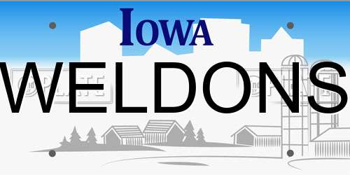 WELDONS Iowa License Plate