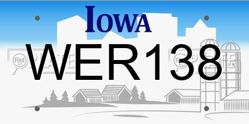 WER138 Iowa License Plate